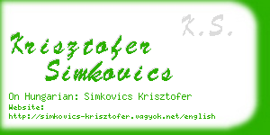 krisztofer simkovics business card